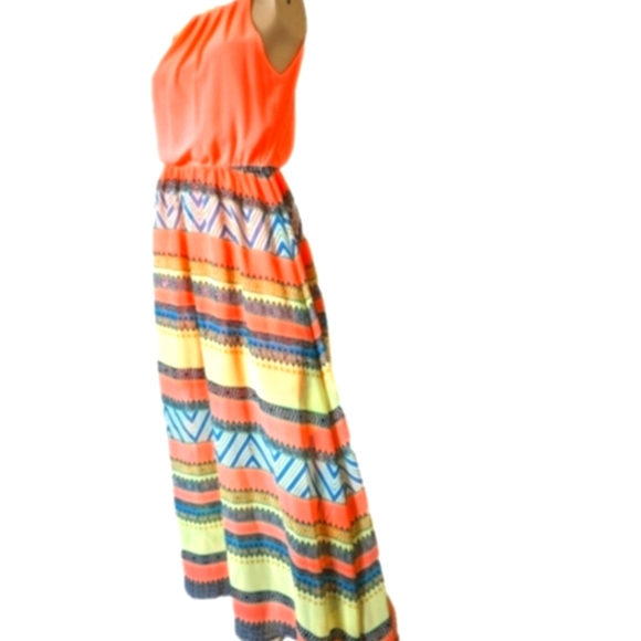 Flirty Fair Small Dress Bohemian lightweight Lined Tribal Print Boho Dresses - Picture 1 of 10